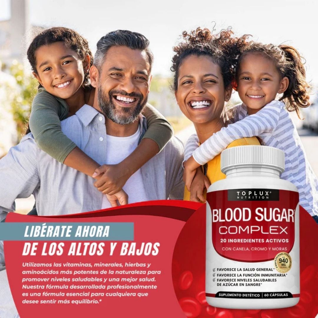 TOPLUX Blood Sugar Complex® Cápsulas que reducen diabetes x2