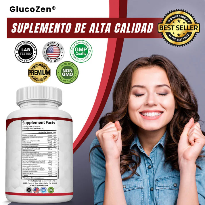 TOPLUX Blood Sugar Complex® Cápsulas que reducen diabetes x2